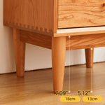 【高級キャビネット】チェリー材×多層板の美麗デザイン+ガラス&銅製アクセント hykmq-766