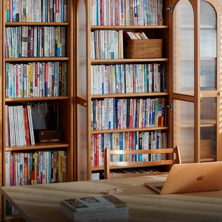 【高級チェリー材キャビネット】ガラス扉?多層板?銅製飾り|上質デザイン収納家具 hykmq-767