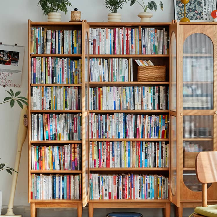 【高級チェリー材キャビネット】ガラス扉?多層板?銅製飾り|上質デザイン収納家具 hykmq-767