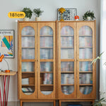 【高級チェリー材キャビネット】ガラス扉?多層板?銅製飾り|上質デザイン収納家具 hykmq-767