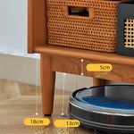 【高級チェリー材キャビネット】ガラス扉?多層板?銅製飾り|上質デザイン収納家具 hykmq-767