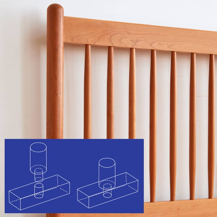 チェリー材&パイン製ベッド - 高品質木材で作られた快適な睡眠環境 hykmq-776