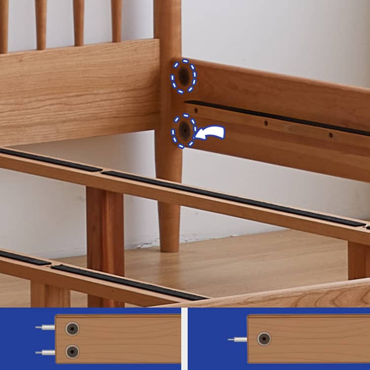 チェリー材&パイン製ベッド - 高品質木材で作られた快適な睡眠環境 hykmq-776