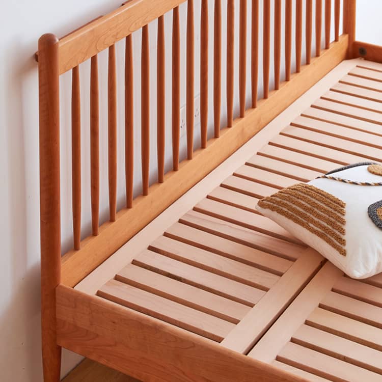 チェリー材&パイン製ベッド - 高品質木材で作られた快適な睡眠環境 hykmq-776