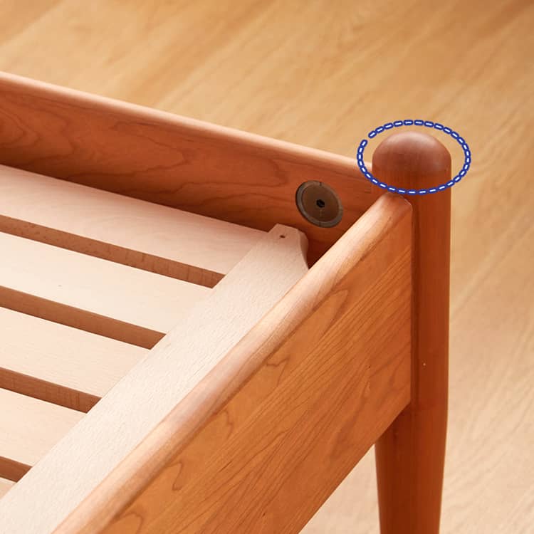 チェリー材&パイン製ベッド - 高品質木材で作られた快適な睡眠環境 hykmq-776