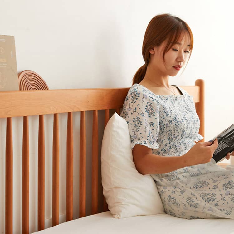 チェリー材&パイン製ベッド - 高品質木材で作られた快適な睡眠環境 hykmq-776