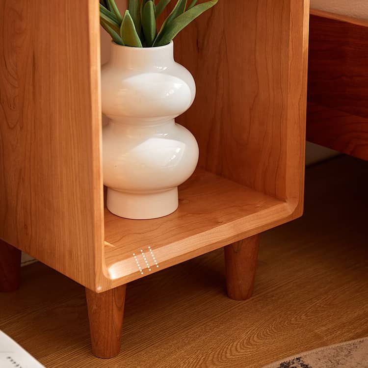 「高級レッドオーク&チェリー材&ウォールナット使用のナイトテーブル - おしゃれな木目と耐久性抜群」 hykmq-777