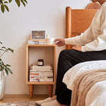 「高級レッドオーク&チェリー材&ウォールナット使用のナイトテーブル - おしゃれな木目と耐久性抜群」 hykmq-777