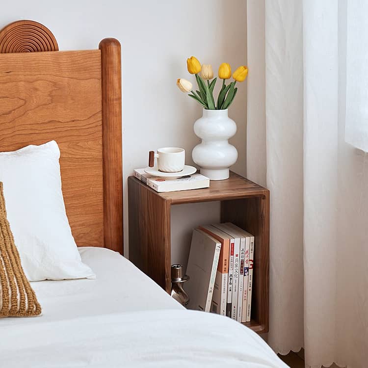 「高級レッドオーク&チェリー材&ウォールナット使用のナイトテーブル - おしゃれな木目と耐久性抜群」 hykmq-777