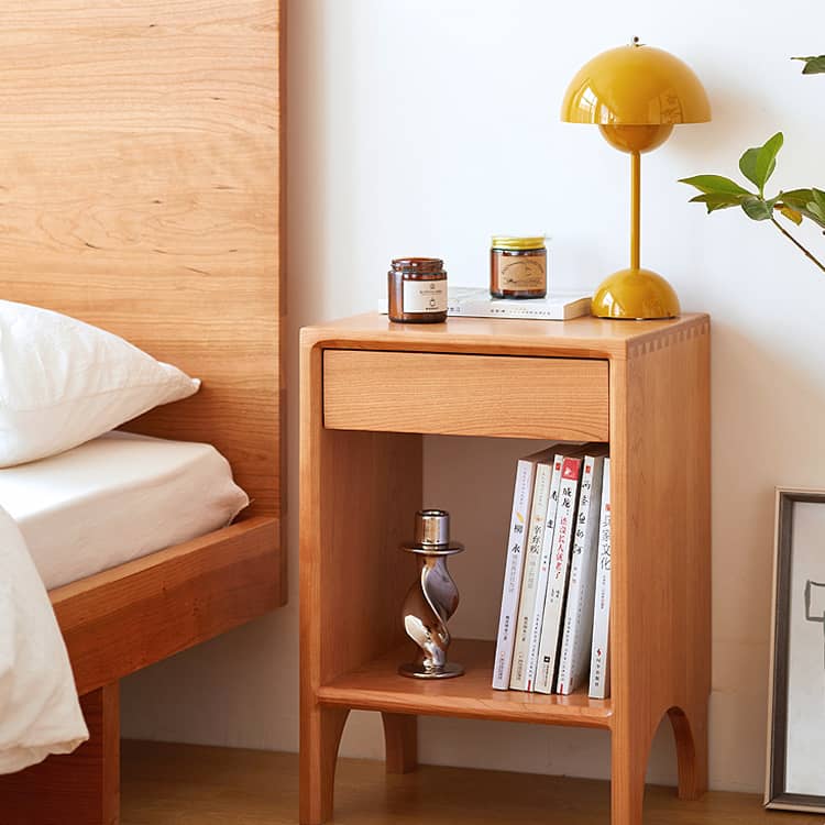 高級ウォールナット製ナイトテーブル|シンプルでエレガントなデザイン hykmq-779