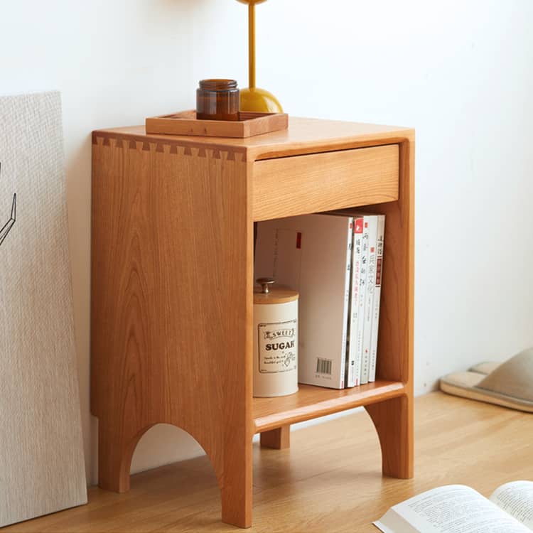 高級ウォールナット製ナイトテーブル|シンプルでエレガントなデザイン hykmq-779