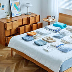 チェリー材多層板 キャビネット|高品質収納 省スペースデザイン hykmq-782