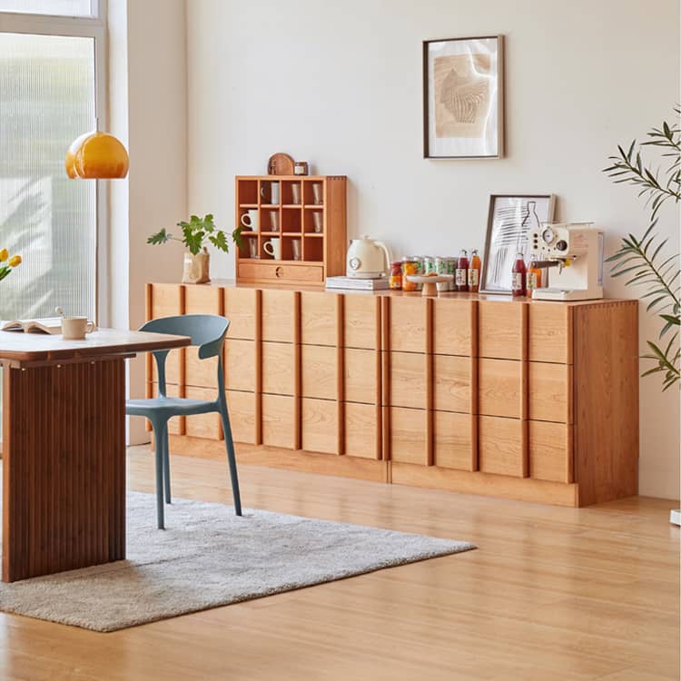 チェリー材多層板 キャビネット|高品質収納 省スペースデザイン hykmq-782