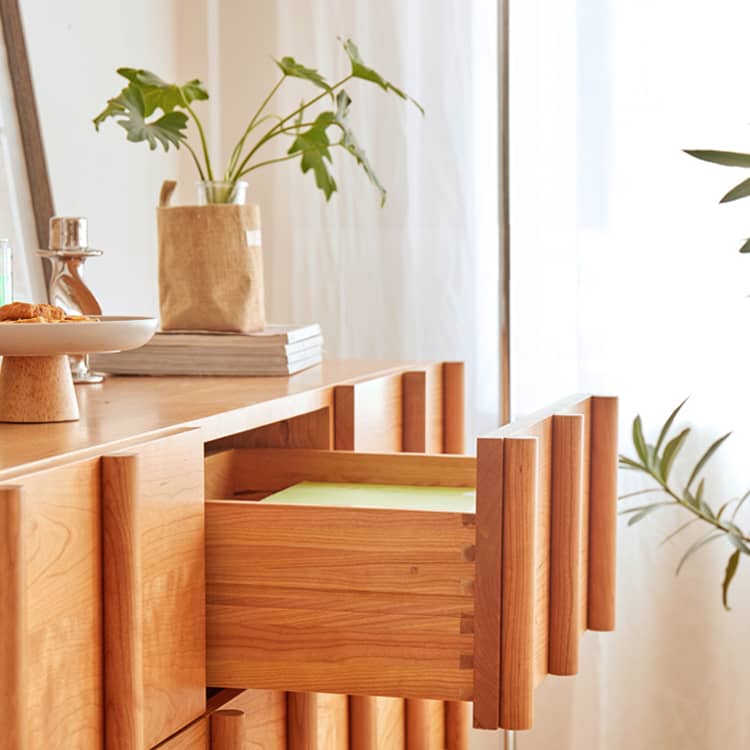 チェリー材多層板 キャビネット|高品質収納 省スペースデザイン hykmq-782