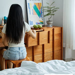 チェリー材多層板 キャビネット|高品質収納 省スペースデザイン hykmq-782