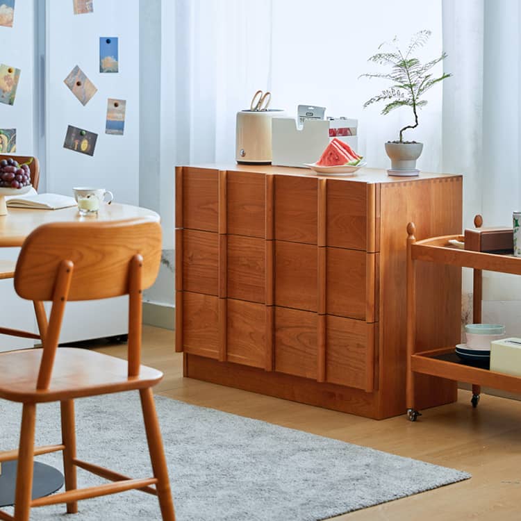 チェリー材多層板 キャビネット|高品質収納 省スペースデザイン hykmq-782