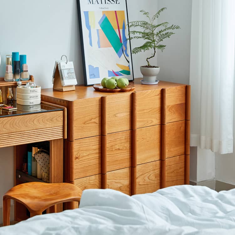 チェリー材多層板 キャビネット|高品質収納 省スペースデザイン hykmq-782