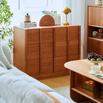 チェリー材多層板 キャビネット|高品質収納 省スペースデザイン hykmq-782