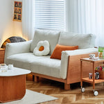 高級チェリー材ソファー|シリコンフィル&グースダウンの極上快適 フェイクレザーの洗練されたデザイン hykmq-784