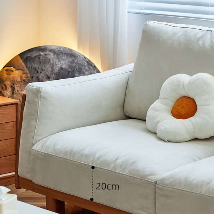 高級チェリー材ソファー|シリコンフィル&グースダウンの極上快適 フェイクレザーの洗練されたデザイン hykmq-784