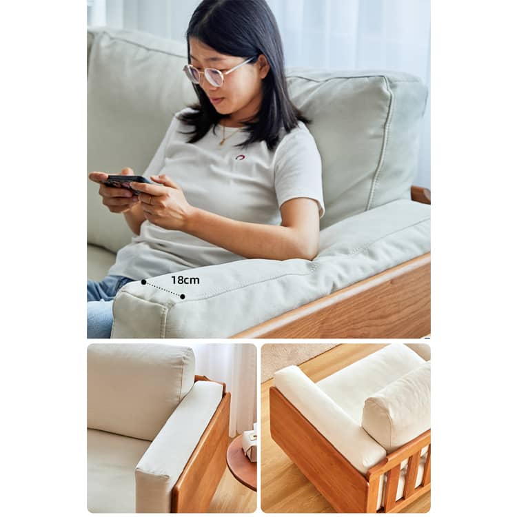 高級チェリー材ソファー|シリコンフィル&グースダウンの極上快適 フェイクレザーの洗練されたデザイン hykmq-784