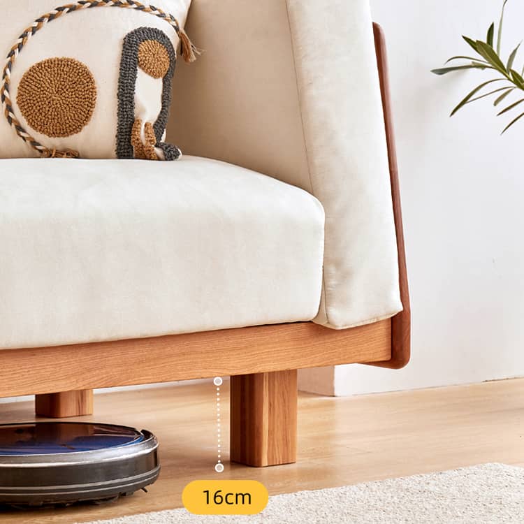 高級チェリー材ソファー|シリコンフィル&グースダウンの極上快適 フェイクレザーの洗練されたデザイン hykmq-784