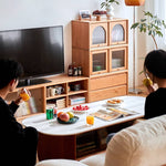 チェリー材 多層板 ガラス 銅製キャビネット - 高級感あふれる収納家具 hykmq-789