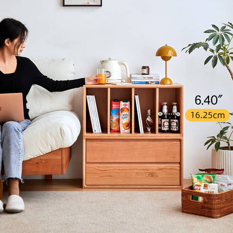 チェリー材 多層板 ガラス 銅製キャビネット - 高級感あふれる収納家具 hykmq-789