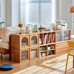 チェリー材 多層板 ガラス 銅製キャビネット - 高級感あふれる収納家具 hykmq-789