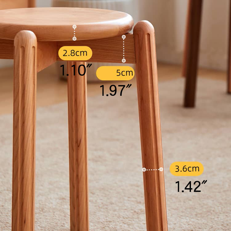 チェリー材&ウォールナットの高級スツール|エレガントなデザイン家具 hykmq-790