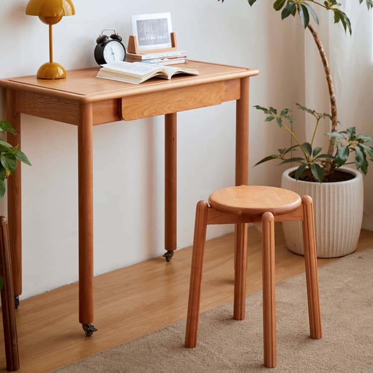 チェリー材&ウォールナットの高級スツール|エレガントなデザイン家具 hykmq-790