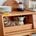 チェリー材多層板キャビネット|上質ガラス&銅仕上げ 収納家具 hykmq-795