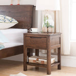 【高級感あるオーク×キリ製ナイトテーブル|シンプルでスタイリッシュなデザイン】 hym-472