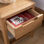 【高級感あるオーク×キリ製ナイトテーブル|シンプルでスタイリッシュなデザイン】 hym-472