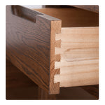 【高級感あるオーク×キリ製ナイトテーブル|シンプルでスタイリッシュなデザイン】 hym-472