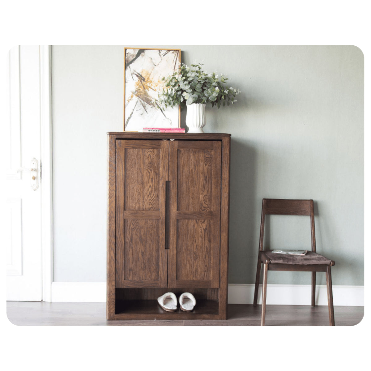 オークとキリ製キャビネット|高級感あふれる収納家具 hym-484