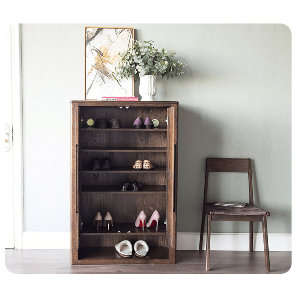 オークとキリ製キャビネット|高級感あふれる収納家具 hym-484