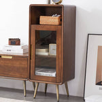 高品質ツゲ木とキリ製キャビネット | 強化ガラスドア付き! hym-486