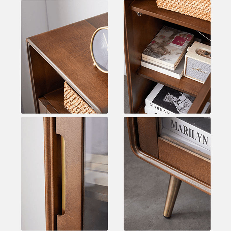 高品質ツゲ木とキリ製キャビネット | 強化ガラスドア付き! hym-486