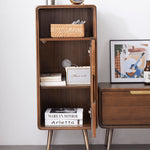 高品質ツゲ木とキリ製キャビネット | 強化ガラスドア付き! hym-486