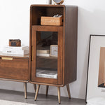 高品質ツゲ木とキリ製キャビネット | 強化ガラスドア付き! hym-486