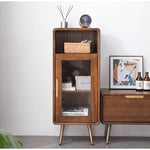 高品質ツゲ木とキリ製キャビネット | 強化ガラスドア付き! hym-486