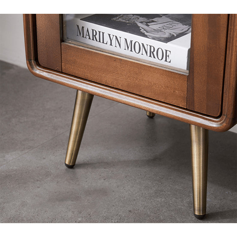 高品質ツゲ木とキリ製キャビネット | 強化ガラスドア付き! hym-486