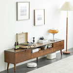 【高級ツゲ&キリ材使用】モダンデザイン テレビ台 - リビングにぴったりの美しい収納ソリューション hym-492