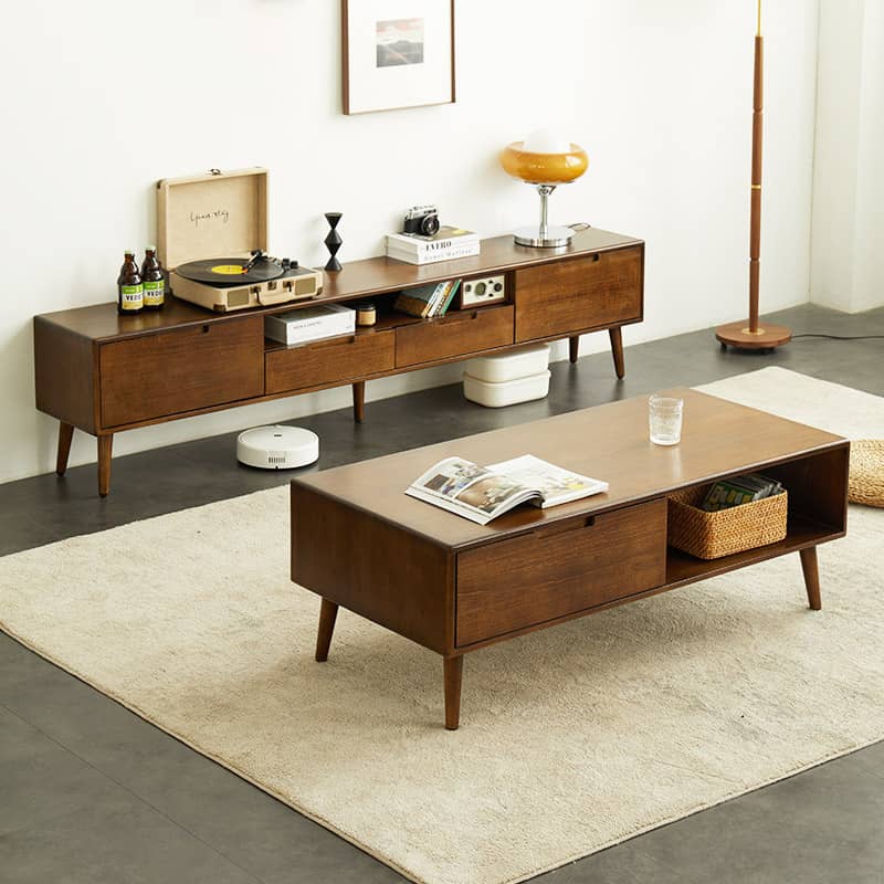 【高級ツゲ&キリ材使用】モダンデザイン テレビ台 - リビングにぴったりの美しい収納ソリューション hym-492