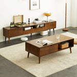 【高級ツゲ&キリ材使用】モダンデザイン テレビ台 - リビングにぴったりの美しい収納ソリューション hym-492