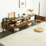 【高級ツゲ&キリ材使用】モダンデザイン テレビ台 - リビングにぴったりの美しい収納ソリューション hym-492