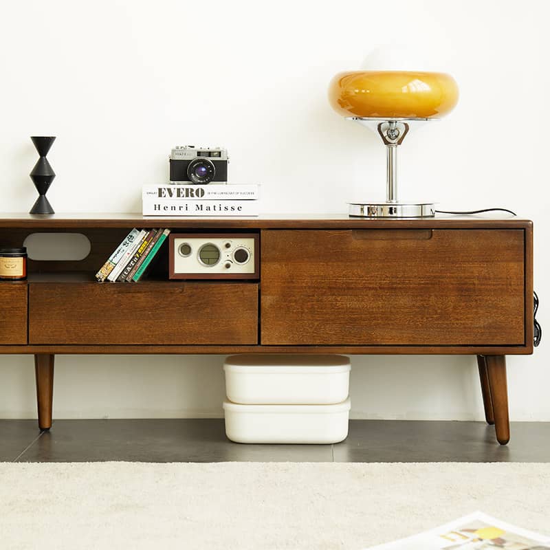 【高級ツゲ&キリ材使用】モダンデザイン テレビ台 - リビングにぴったりの美しい収納ソリューション hym-492