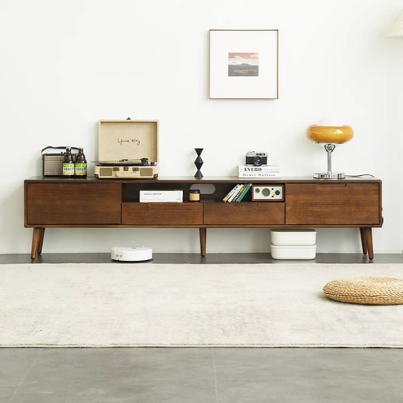 【高級ツゲ&キリ材使用】モダンデザイン テレビ台 - リビングにぴったりの美しい収納ソリューション hym-492