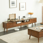 【高級ツゲ&キリ材使用】モダンデザイン テレビ台 - リビングにぴったりの美しい収納ソリューション hym-492